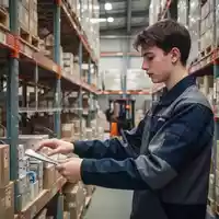 Ein Auszubildender bei der Arbeit in einem modernen Großhandelslager. - Foto: über boerse-global.de