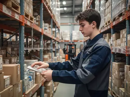 Ein Auszubildender bei der Arbeit in einem modernen Großhandelslager. - Foto: über boerse-global.de