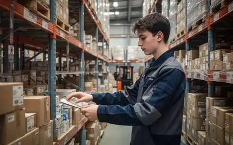 Ein Auszubildender bei der Arbeit in einem modernen Großhandelslager. - Foto: über boerse-global.de