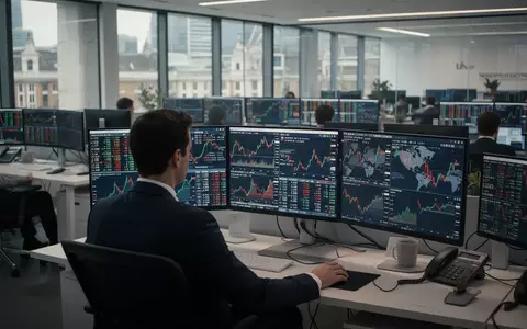 Ein Investor blickt auf einem modernen Handelsplatz auf komplexe Finanzdiagramme und Marktdaten. - Foto: über boerse-global.de