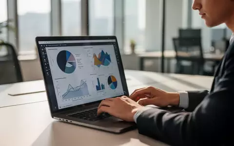 Ein junger Berufstätiger arbeitet an einem Laptop in einem modernen Büro, symbolisch für die Auswirkungen von KI auf Gehälter. - Foto: über boerse-global.de