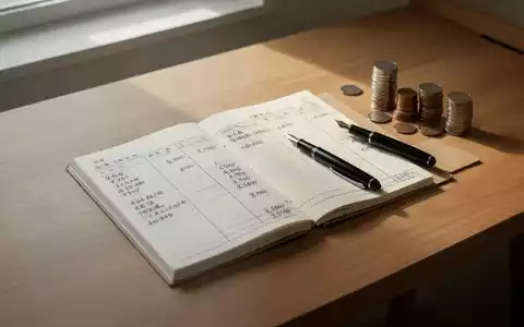 Ein offenes Haushaltsbuch aus Papier mit handgeschriebenen Finanznotizen und einem Stift auf einem schlichten Holztisch. - Foto: über boerse-global.de