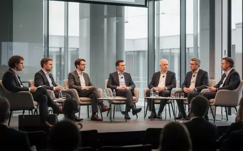 Expertenpanel auf einer internationalen KI-Konferenz in einem modernen Konferenzsaal in Bremen. - Foto: ĂŒber boerse-global.de