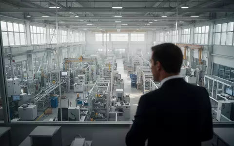 Blick in eine moderne Industriehalle mit Glasfront, die eine professionelle Arbeitsumgebung symbolisiert. - Foto: über boerse-global.de