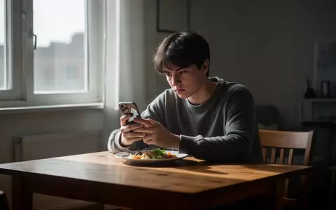Eine junge Person sitzt nachdenklich und allein an einem spärlich eingerichteten Tisch in einer minimalistischen Wohnung. - Foto: über boerse-global.de