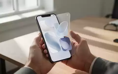 Eine Hand hält ein modernes Smartphone mit personalisierten KI-Widgets auf einem hellen Schreibtisch. - Foto: über boerse-global.de
