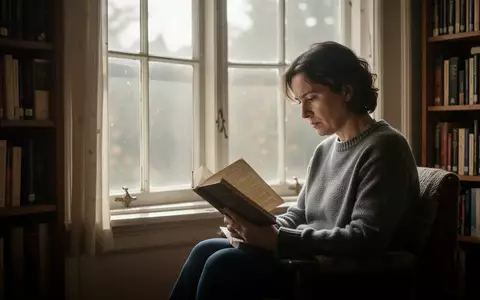 Eine alleinstehende Person sitzt entspannt an einem Fenster in einer ruhigen, lichtdurchfluteten Bibliothek. - Foto: über boerse-global.de