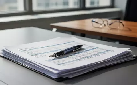 Ein Schreibtisch mit Finanzunterlagen und einem Füllfederhalter in einem hellen, modernen Büro. - Foto: über boerse-global.de