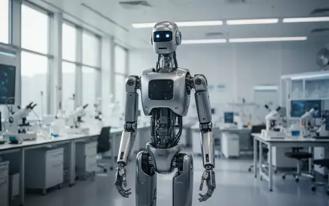 Ein hochmoderner humanoider Roboter steht in einem hellen, technologisch fortschrittlichen Labor einer Forschungsanlage. - Foto: über boerse-global.de