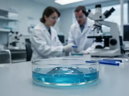 Ein Wissenschaftler arbeitet in einem modernen medizinischen Labor an einer mikroskopischen Untersuchung. - Foto: über boerse-global.de