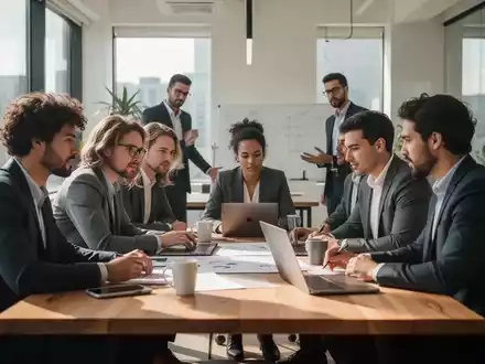 Ein diverses Team arbeitet professionell und kooperativ in einem hellen, modernen Büro an einem gemeinsamen Projekt. - Foto: über boerse-global.de