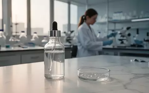 Ein Glasfläschchen mit Nahrungsergänzungsmitteln in einem modernen Labor bei natürlichem Licht. - Foto: über boerse-global.de