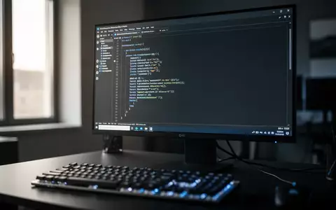 Ein moderner Computerbildschirm zeigt Quellcode für ein historisches Softwareprojekt in einer professionellen Arbeitsumgebung. - Foto: über boerse-global.de