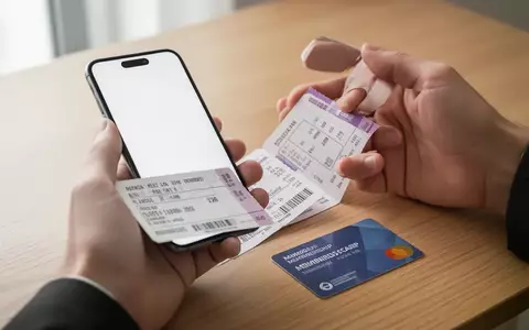 Eine Person hält ein Smartphone über eine Eintrittskarte und eine Mitgliedskarte auf einem Schreibtisch. - Foto: über boerse-global.de