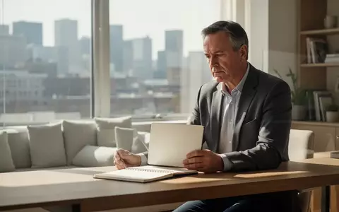 Ein professionell arbeitender Mensch an einem modernen Schreibtisch in einem hellen Büro, der nachdenklich in ein Notizbuch blickt. - Foto: über boerse-global.de