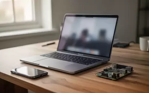 Ein moderner Arbeitsplatz mit Laptop, Smartphone und einem Einplatinencomputer auf einem Schreibtisch. - Foto: über boerse-global.de