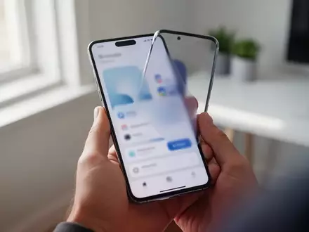 Person hält ein modernes Smartphone in einem hellen Büro, wobei das Display nur unscharf erkennbar ist. - Foto: über boerse-global.de