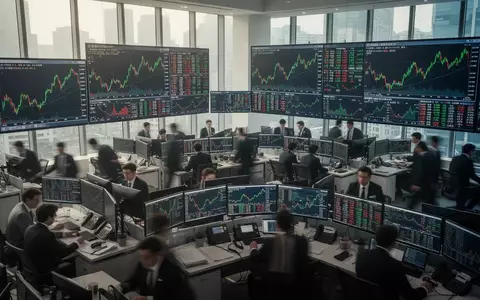 Ein belebter Börsensaal in Seoul mit grünen Kursgrafiken auf Bildschirmen, die einen positiven Markttrend symbolisieren. - Foto: über boerse-global.de