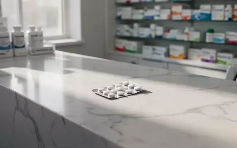 Eine Blisterpackung mit Medikamenten liegt auf einem hellen Apothekentresen bei natürlichem Lichteinfall. - Foto: über boerse-global.de