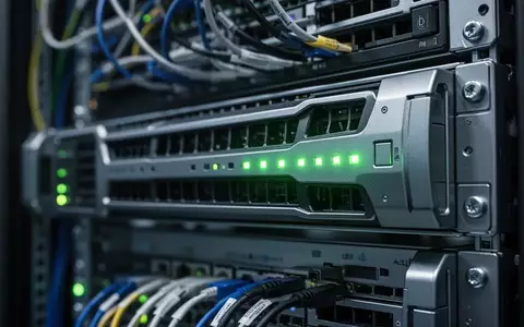 Nahaufnahme eines modernen Server-Racks mit leuchtenden Status-LEDs in einem professionellen Rechenzentrum. - Foto: über boerse-global.de