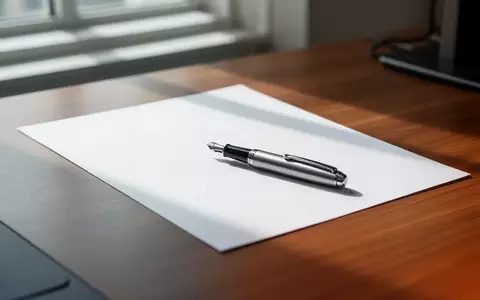 Ein leeres Blatt Papier und ein Füllfederhalter auf einem Schreibtisch bei natürlichem Tageslicht. - Foto: über boerse-global.de