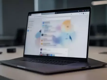 Ein moderner Laptop in einem professionellen Büro, der die Sicherheit von Webbrowsern symbolisiert. - Foto: über boerse-global.de