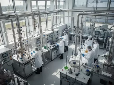 Wissenschaftler arbeiten in einem modernen Forschungslabor an Membranfilter-Technologien zur Rohstoffrückgewinnung. - Foto: über boerse-global.de