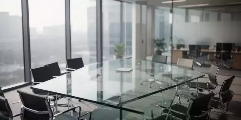 Moderner, minimalistischer Konferenzraum in einem Bürogebäude mit natürlichem Lichteinfall und professioneller Atmosphäre. - Foto: über boerse-global.de