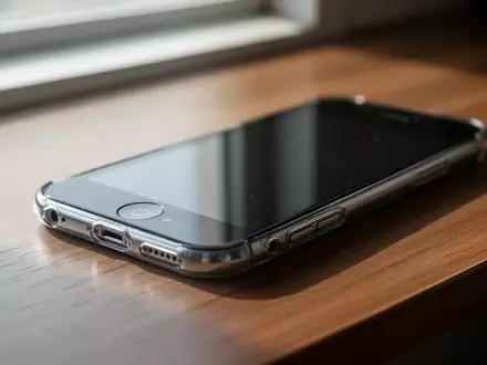 Ein älteres Smartphone liegt auf einem Holztisch bei natürlichem Lichteinfall. - Foto: über boerse-global.de