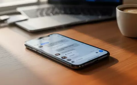 Ein Smartphone mit einer Chat-App auf einem Schreibtisch, beleuchtet durch natürliches Tageslicht. - Foto: über boerse-global.de