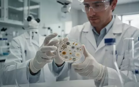Wissenschaftler in einem modernen Labor bei der Untersuchung von mikrobiellen Kulturen in einer Petrischale. - Foto: über boerse-global.de