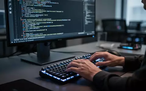 Ein professioneller Arbeitsplatz mit einer Tastatur und einem Monitor, auf dem eine Kommandozeile zu sehen ist. - Foto: über boerse-global.de