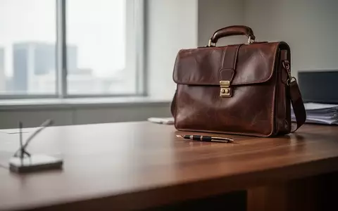Ein minimalistischer Büroschreibtisch mit einer Aktentasche und einem Füllfederhalter bei natürlichem Tageslicht. - Foto: über boerse-global.de