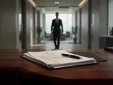 Ein Schreibtisch mit juristischen Unterlagen und einem Füllfederhalter in einem modernen Büro. - Foto: über boerse-global.de