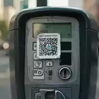 Ein manipulierter QR-Code-Aufkleber auf einem Parkautomaten im öffentlichen Raum. - Foto: über boerse-global.de