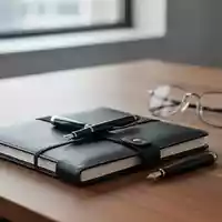 Ein moderner, aufgeräumter Schreibtisch mit Notizbuch und Stift in einer hellen, professionellen Büroumgebung. - Foto: über boerse-global.de