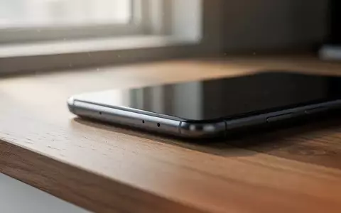 Ein modernes Smartphone liegt auf einem Holztisch bei natürlichem Licht, Fokus auf die Kante des Geräts. - Foto: über boerse-global.de
