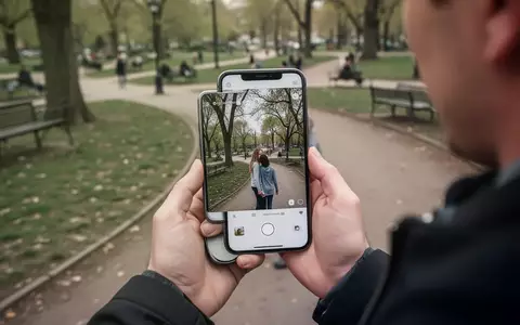 Eine Person hält ein Smartphone in einem Park, wobei die Umgebung die Gefahr der automatisierten Standortbestimmung verdeutlicht. - Foto: über boerse-global.de