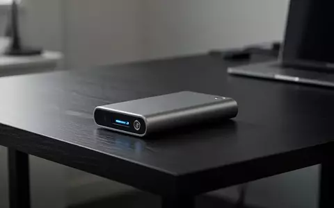 Ein Krypto-Hardware-Wallet auf einem dunklen Schreibtisch in einer professionellen Büroumgebung. - Foto: über boerse-global.de