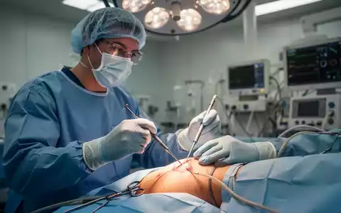 Ein Chirurg bei einem orthopädischen Eingriff am Kniegelenk in einem modernen, sterilen Operationssaal. - Foto: über boerse-global.de