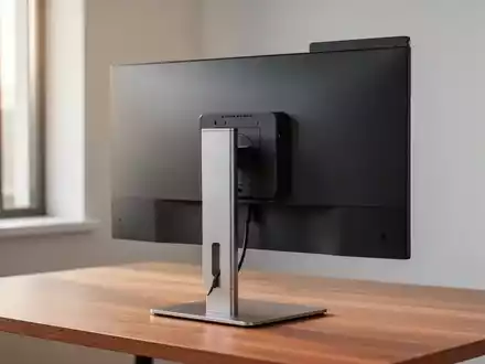 Ein modularer All-in-One-Computer mit getrenntem Monitor und Recheneinheit auf einem minimalistischen Schreibtisch. - Foto: über boerse-global.de