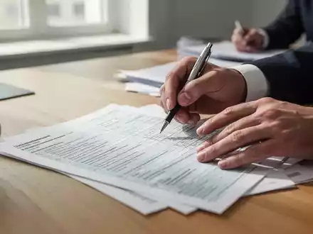 Person füllt an einem Schreibtisch ein komplexes Steuerformular aus, um die Auswirkungen der kalten Progression zu verdeutlichen. - Foto: über boerse-global.de
