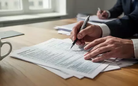 Person füllt an einem Schreibtisch ein komplexes Steuerformular aus, um die Auswirkungen der kalten Progression zu verdeutlichen. - Foto: über boerse-global.de