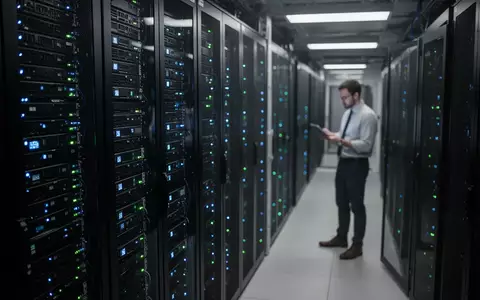 Moderne Serverräume in einem Rechenzentrum mit leuchtenden LED-Anzeigen an den Hardware-Racks. - Foto: über boerse-global.de