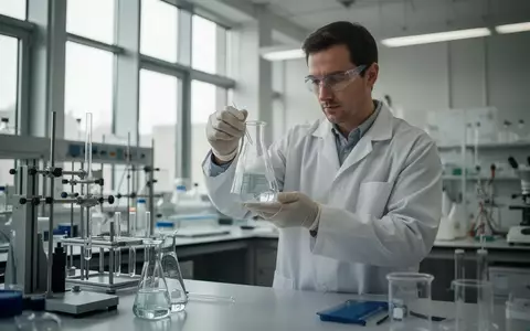 Eine Person im Laborkittel führt in einer modernen Arbeitsumgebung eine Sicherheitsprüfung von Chemikalien durch. - Foto: über boerse-global.de