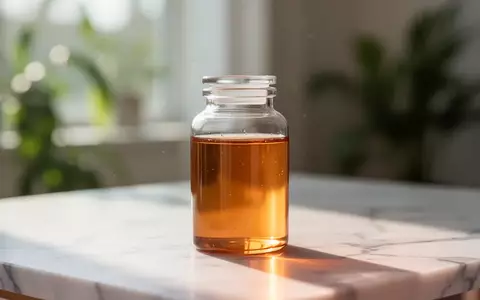Eine hochwertige Glasflasche mit Nahrungsergänzungsmitteln auf einer Marmoroberfläche in einer hellen, modernen Umgebung. - Foto: über boerse-global.de