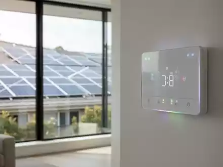 Modernes Energiemanagementsystem in einem Wohnhaus mit Blick auf eine Photovoltaikanlage auf dem Dach. - Foto: über boerse-global.de