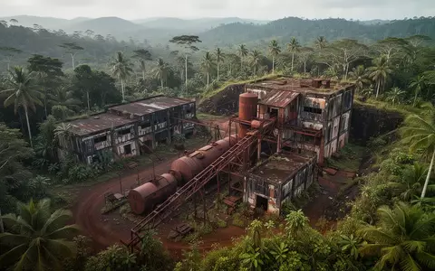 Eine verlassene Kupfermine in einer tropischen Landschaft mit üppiger Vegetation bei natürlichem Tageslicht. - Foto: über boerse-global.de