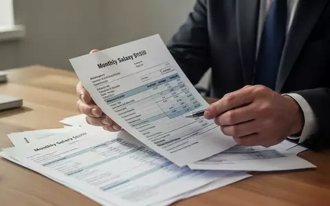 Eine Person betrachtet konzentriert Unterlagen zur Gehaltsabrechnung und Finanzplanung an einem Schreibtisch. - Foto: über boerse-global.de