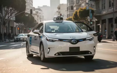 Ein autonomes Taxi fährt bei Tageslicht durch eine städtische Umgebung in San Francisco. - Foto: über boerse-global.de